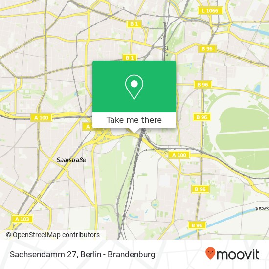 Карта Sachsendamm 27, Schöneberg, 10829 Berlin