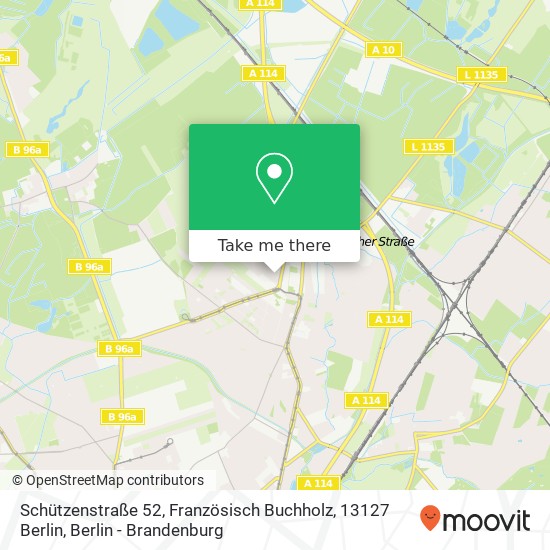 Карта Schützenstraße 52, Französisch Buchholz, 13127 Berlin