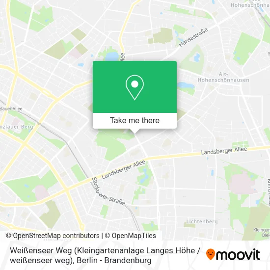 Карта Weißenseer Weg (Kleingartenanlage Langes Höhe / weißenseer weg)