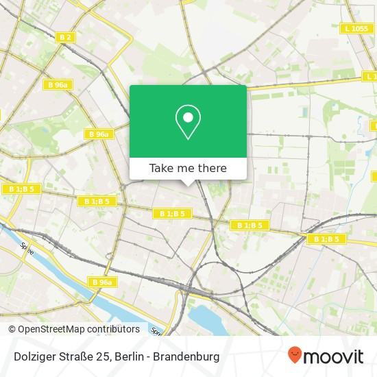 Карта Dolziger Straße 25, Friedrichshain, 10247 Berlin