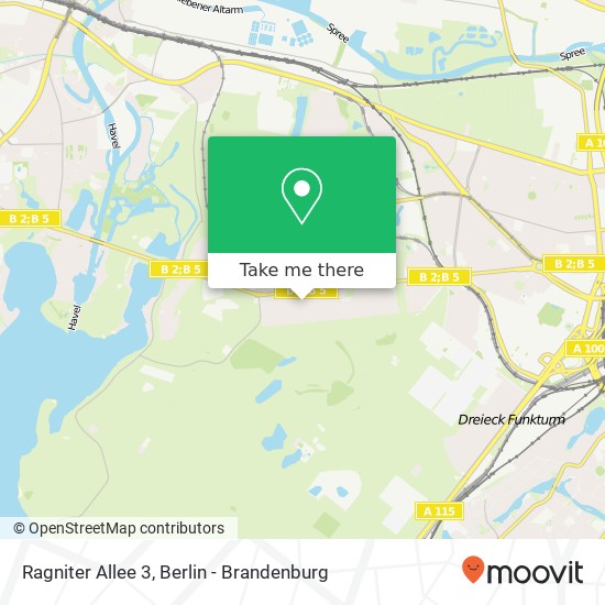 Карта Ragniter Allee 3, Westend, 14055 Berlin