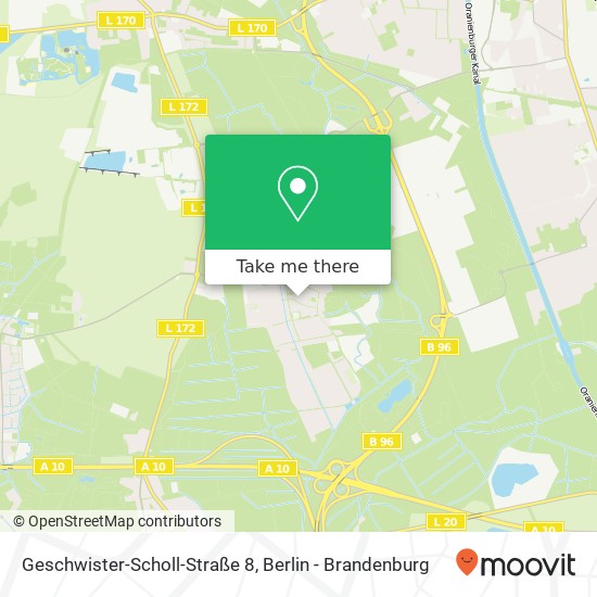 Карта Geschwister-Scholl-Straße 8, 16767 Leegebruch
