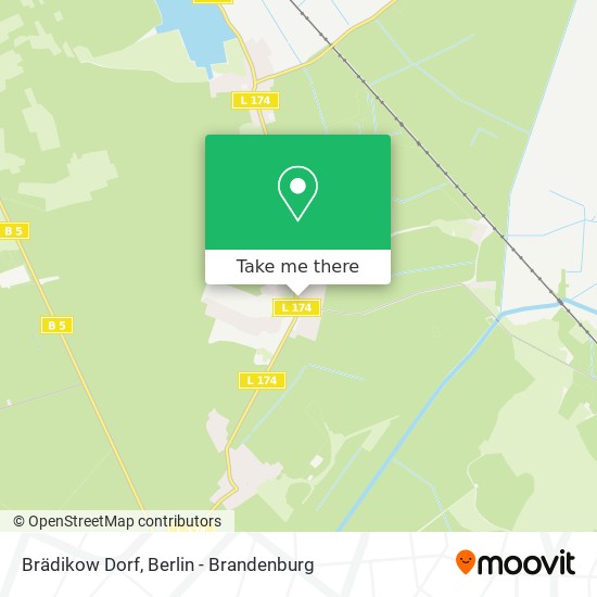 Brädikow Dorf map