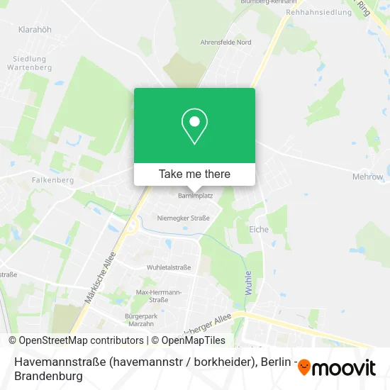Карта Havemannstraße (havemannstr / borkheider)