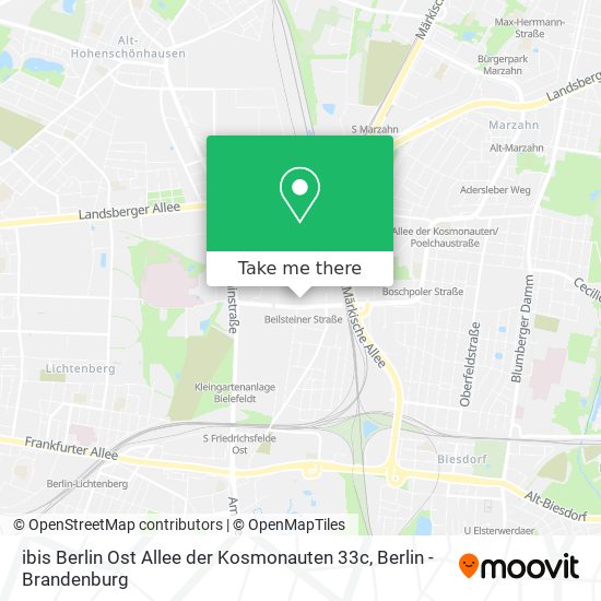 Карта ibis Berlin Ost Allee der Kosmonauten 33c