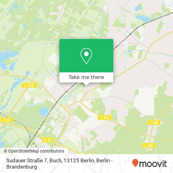 Карта Sudauer Straße 7, Buch, 13125 Berlin