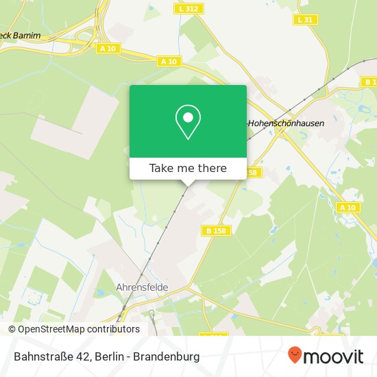 Карта Bahnstraße 42, 16356 Ahrensfelde