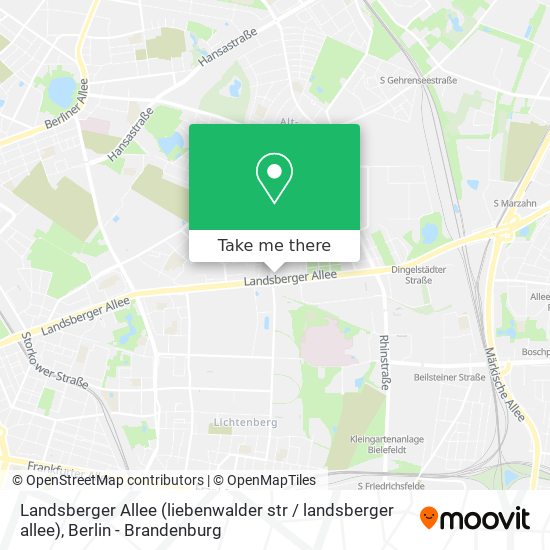 Landsberger Allee (liebenwalder str / landsberger allee) map