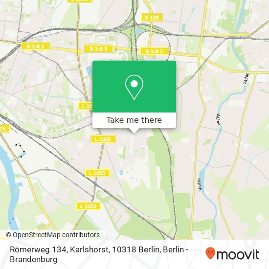 Карта Römerweg 134, Karlshorst, 10318 Berlin