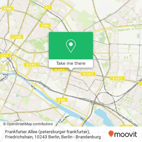 Карта Frankfurter Allee (petersburger frankfurter), Friedrichshain, 10243 Berlin