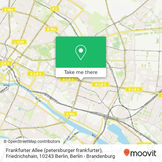 Frankfurter Allee (petersburger frankfurter), Friedrichshain, 10243 Berlin map