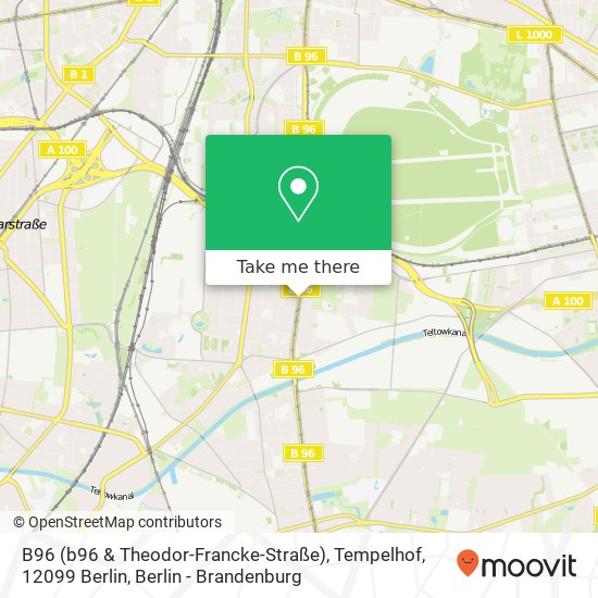 Карта B96 (b96 & Theodor-Francke-Straße), Tempelhof, 12099 Berlin