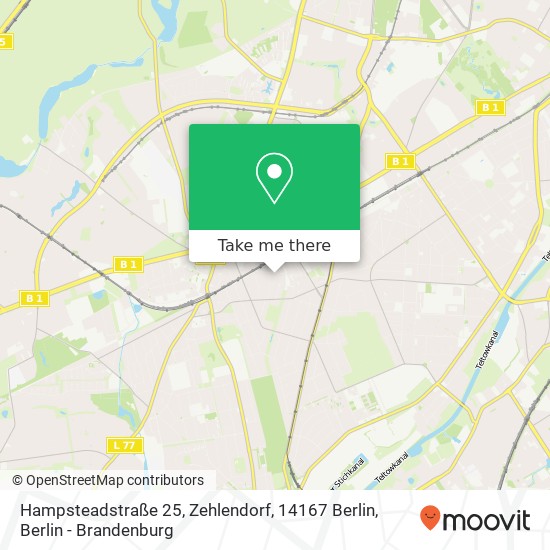 Карта Hampsteadstraße 25, Zehlendorf, 14167 Berlin