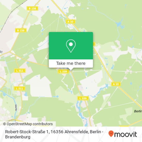 Карта Robert-Stock-Straße 1, 16356 Ahrensfelde