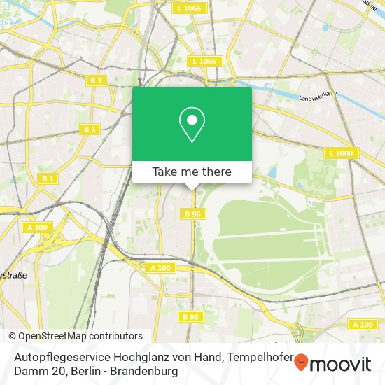 Autopflegeservice Hochglanz von Hand, Tempelhofer Damm 20 map