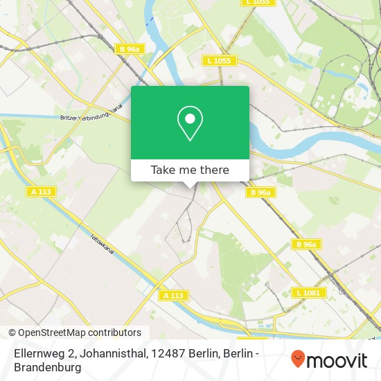 Карта Ellernweg 2, Johannisthal, 12487 Berlin