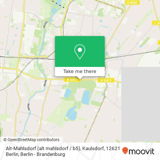 Alt-Mahlsdorf (alt mahlsdorf / b5), Kaulsdorf, 12621 Berlin map