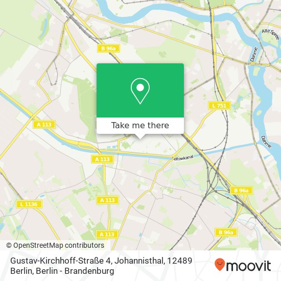Карта Gustav-Kirchhoff-Straße 4, Johannisthal, 12489 Berlin