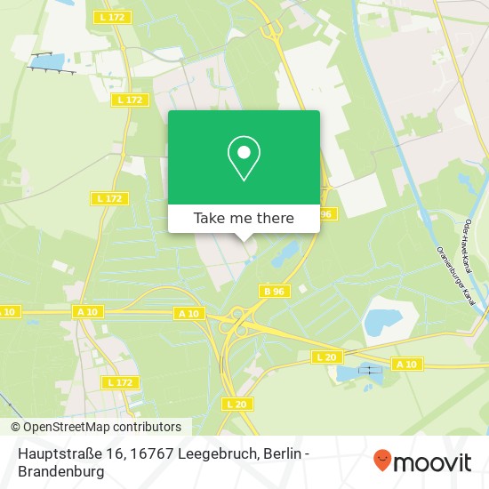 Карта Hauptstraße 16, 16767 Leegebruch