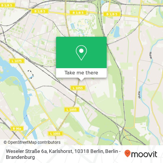 Карта Weseler Straße 6a, Karlshorst, 10318 Berlin