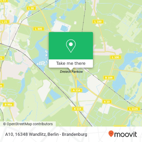 A10, 16348 Wandlitz map