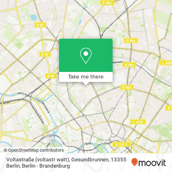 Карта Voltastraße (voltastr watt), Gesundbrunnen, 13355 Berlin