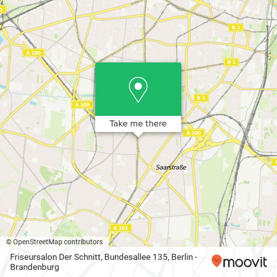 Карта Friseursalon Der Schnitt, Bundesallee 135
