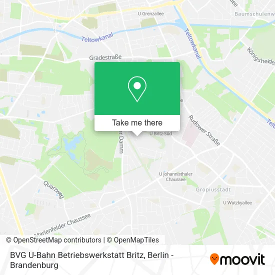 BVG U-Bahn Betriebswerkstatt Britz map