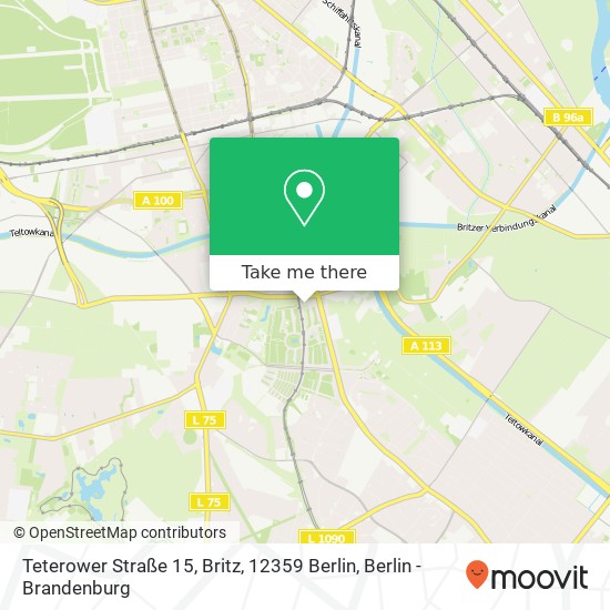 Карта Teterower Straße 15, Britz, 12359 Berlin