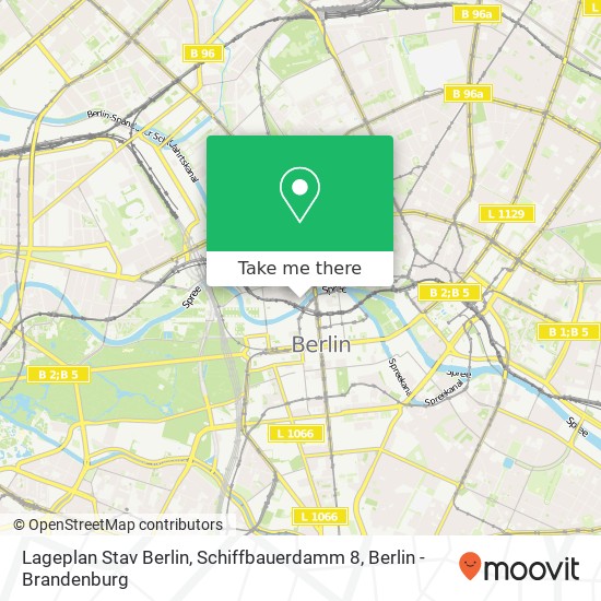 Карта Lageplan Stav Berlin, Schiffbauerdamm 8