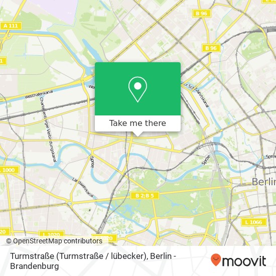 Карта Turmstraße (Turmstraße / lübecker), Moabit, 10559 Berlin