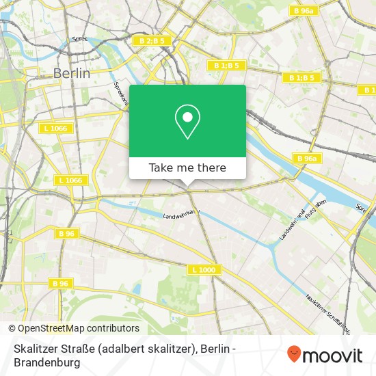 Skalitzer Straße (adalbert skalitzer), Kreuzberg, 10999 Berlin map