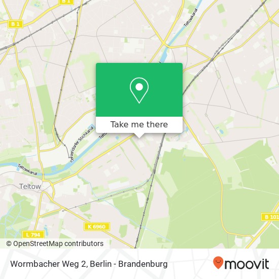 Карта Wormbacher Weg 2, Lichterfelde, 12207 Berlin