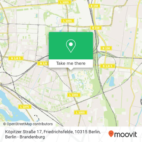 Карта Köpitzer Straße 17, Friedrichsfelde, 10315 Berlin