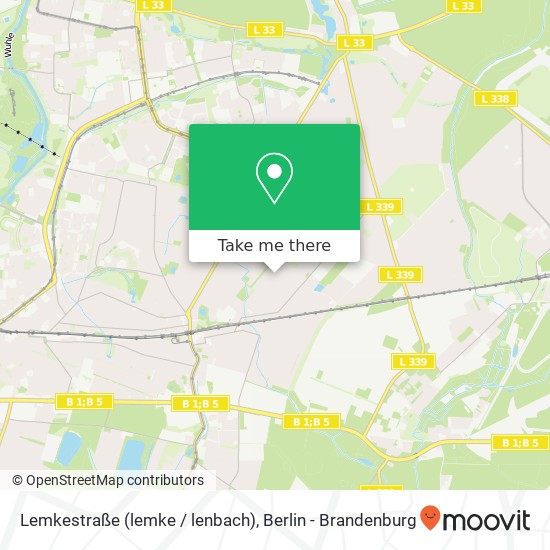 Карта Lemkestraße (lemke / lenbach), Mahlsdorf, 12623 Berlin