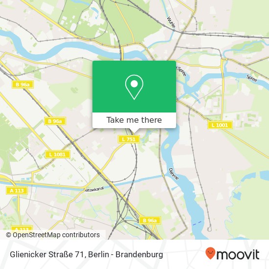 Карта Glienicker Straße 71, Köpenick, 12557 Berlin