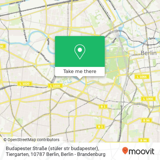 Карта Budapester Straße (stüler str budapester), Tiergarten, 10787 Berlin