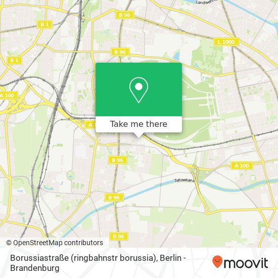 Карта Borussiastraße (ringbahnstr borussia), Tempelhof, 12099 Berlin