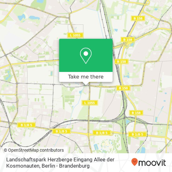 Landschaftspark Herzberge Eingang Allee der Kosmonauten map