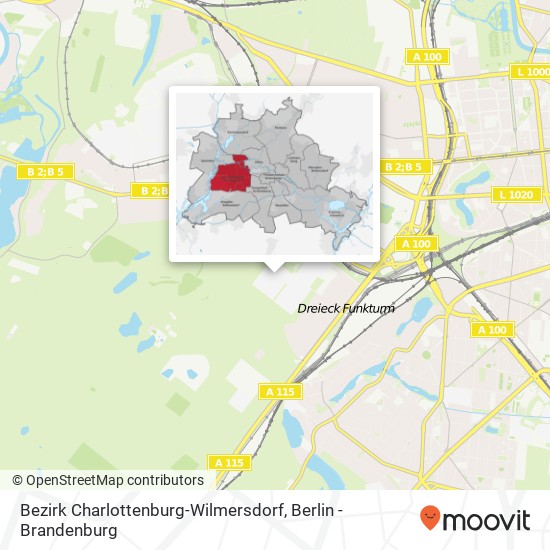 Bezirk Charlottenburg-Wilmersdorf map