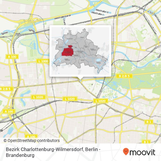 Карта Bezirk Charlottenburg-Wilmersdorf