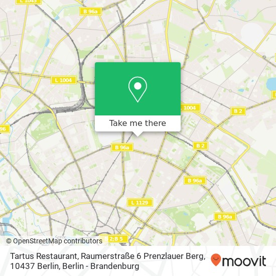 Tartus Restaurant, Raumerstraße 6 Prenzlauer Berg, 10437 Berlin map