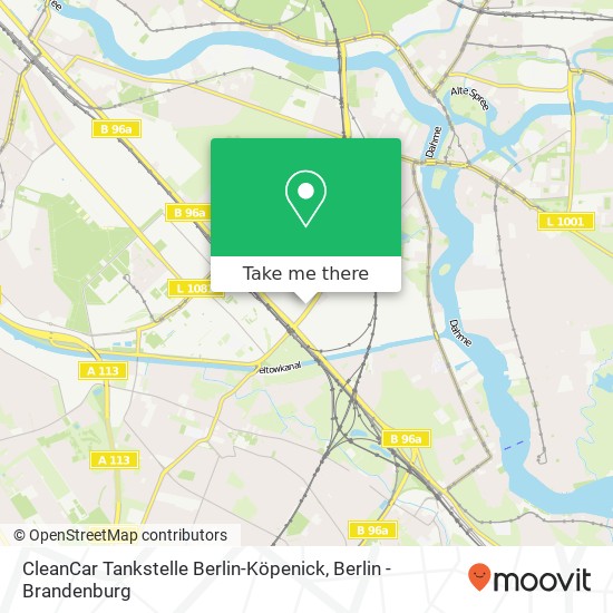 Карта CleanCar Tankstelle Berlin-Köpenick