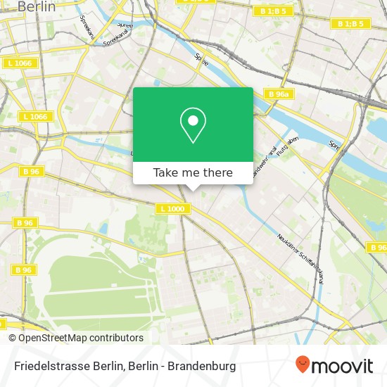 Карта Friedelstrasse Berlin