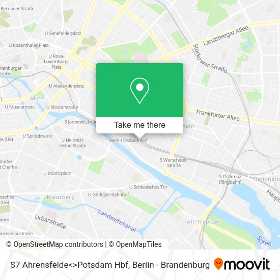Карта S7 Ahrensfelde<>Potsdam Hbf