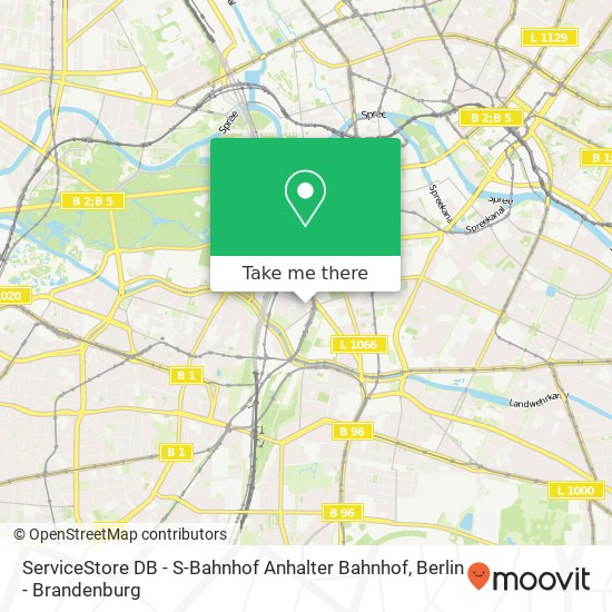 ServiceStore DB - S-Bahnhof Anhalter Bahnhof map