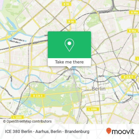 ICE 380 Berlin - Aarhus map