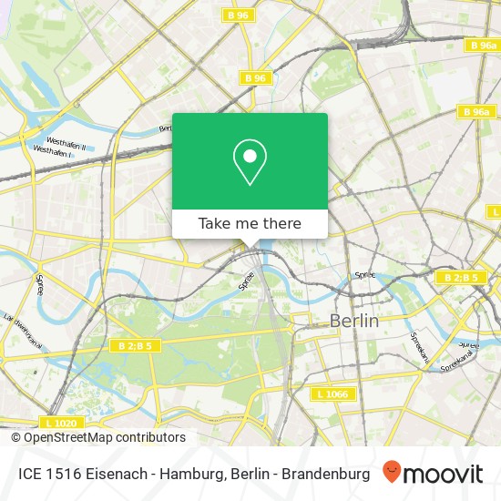 ICE 1516 Eisenach - Hamburg map