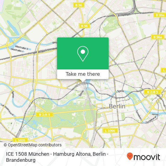 ICE 1508 München - Hamburg Altona map