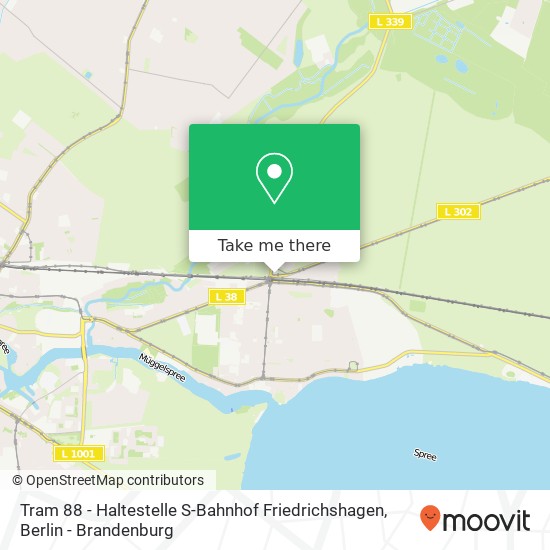 Tram 88 - Haltestelle S-Bahnhof Friedrichshagen map